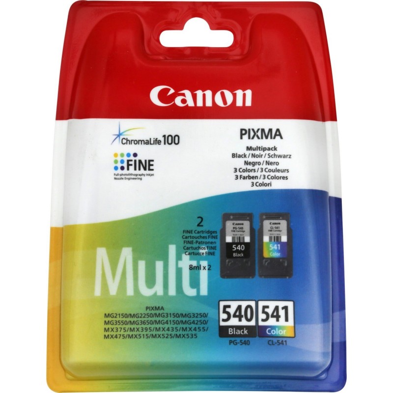 Pack cartouches d'encre Canon PG540 Noir + CL541 Couleurs