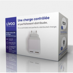 Chargeur secteur - 2 USB A...