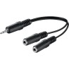 Doubleur Adaptateur Jack 3.5mm Stéréo - Câble 15 cm